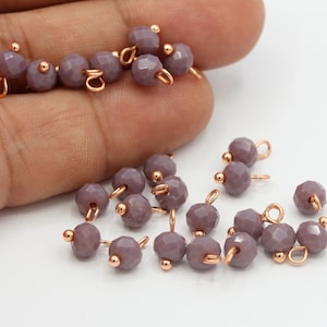 6mm Rose Gold Plated Wire Wrapped Link Beads , Crystal Beads ,Foot Beads,Spacer Beads ,Rondelle Beads,Necklace and Bracelet Findings- TS591