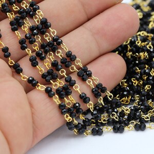 3,5mm 24 k Shiny Gold Plated Wire Wrapped Rosary Chains , Crystal Chains , Foot Chains , Beads Chain , Necklace Findings - CHN249
