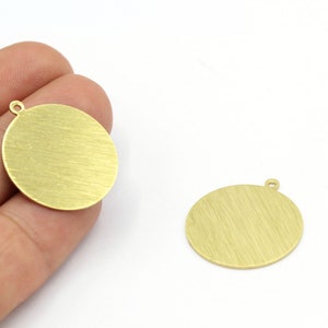 25x28mm Raw brass Textured Round Stamping Blanks,  Round Disc Charms - RAW461