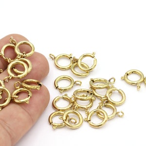 12mm Raw Brass Round Spring Clasp , High Quality Claw Clasp, Raw Brass Clasp, Clasp and Clips, Raw Brass, Spring Clasp - RAW560