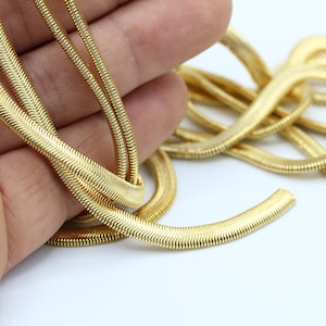 6mm 24 k Shiny Gold Plated Snake Chains , Foxtail Chains - CHN70