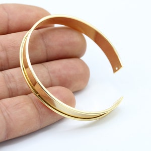 8x155mm 24 k Channel Size 5,7mm Shiny Gold Plated Cuff Bangle , Bracelet Bangle , Cuff Channel Bracelet  - GLD398