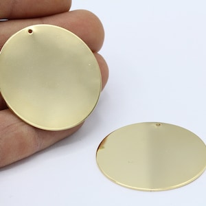 40mm 24 k Shiny Gold Plated Round Disc , Stamping Blank , Coins - GLD312