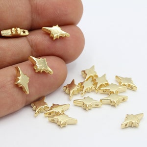 8x12mm 24 k Shiny Gold Plated North Star Charms , Shiny Gold Plated North Star Pendants , Necklace Findings - GLD832