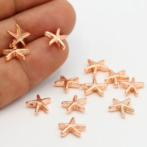 10x11mm Rose Gold Plated Star Charms , Star Pendants , Necklace Findings - RSG801