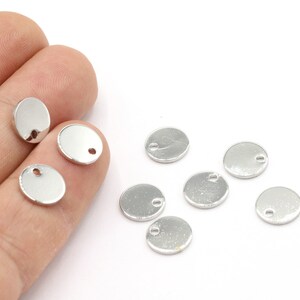 1x10mm Rhodium Plated Round Disc , Stamping Blank , Coins, Rhodium Plated Laser Engraving Disc, - RDM780