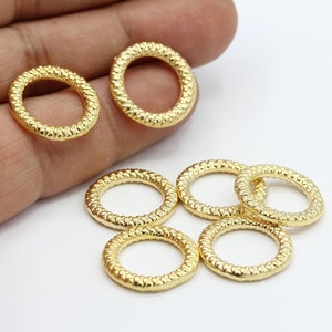 19mm 24 k Shiny Gold Plated Closed Ring - GLD33
