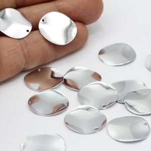 20mm Rhodium Plated Circle Disc , Stamping Blank , Coins - RDM33