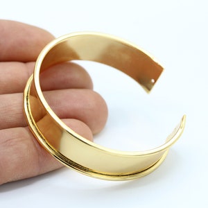 15x155mm Channel Size 12mm 24 k Shiny Gold Plated Cuff Bangle , Bracelet Bangle , Cuff Channel Bracelet  - GLD399