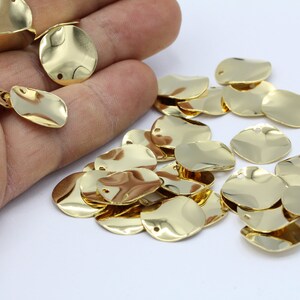 16mm 24 k Shiny Gold Plated Circle Disc , Stamping Blank , Coins - GLD299