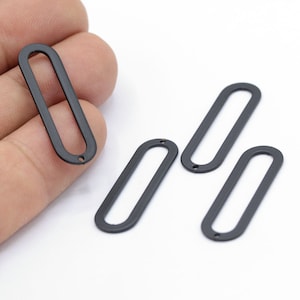 2 pcs Black Plated Geometric Charm, Black color, U Shaped Pendants , Black Plated Charms, Findings,32x10mm-TS-785