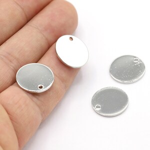 1x16 mm Rhodium Plated Round Disc , Stamping Blank , Coins, Rhodium Plated Laser Engraving Disc, - RDM782