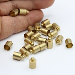 7x11mm Hole Inner 6,5mm  Raw Brass  End Cap  - RAW195