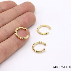 24 k Shiny Gold Plated  Earring Findings, Dainty Hoops ,micro Pave Hoop Earrings , Gold Plated Earring,cartilage earring,16 mm GLD1705