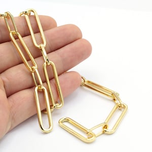 9x33mm 24 k Shiny Gold Plated  chain , Bulk Chains - CHN339