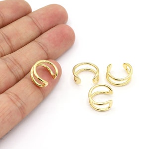 24 k Shiny Gold Plated  Earring Findings, Dainty Hoops ,micro Pave Hoop Earrings , Gold Plated Earring,cartilage earring,12 mm GLD849