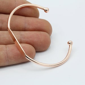 2,5x155mm Rose Gold Plated Cuff Bracelet , Personalized Bangle Bracelet , Engraved Cuff Bracelet, Custom Name Bangle  - RDM56