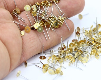 5 x 12 mm ruwe messing oorknopjes - RAW180