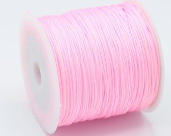 rp16 0.8mm GoldSilverPale Gold Nylon Coated Round Cord,Core Wire Cord Stretch Beading String,Round Rope Trim Bracelet