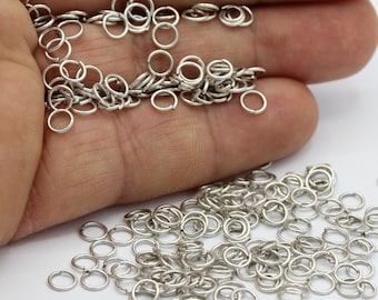 0,8x5mm Antique Silver Plated Jump Rings - TS384