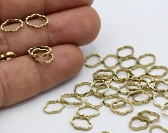 8 x 10 mm Abalorios de latón en bruto, anillo conector, componentes - Componentes de latón en bruto - Conector de latón - RAW165