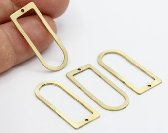 30x12mm  D Shape Rings - Raw Brass D Shape Connectors, Rings - RAW273