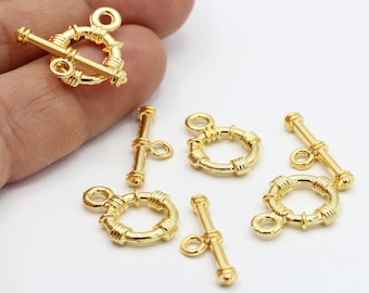 15x20mm 24 k Shiny Gold Plated  Toggle Clasp, T Bar Lock - GLD88