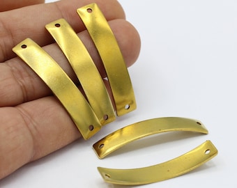 8 x 40 mm gebogenes Messing Rechteck - RAW68