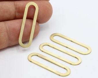 32x10mm Raw Brass Geometric Charm, Raw Brass, U Shaped Pendants , Charms, Findings - RAW274