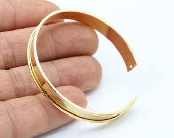 Bracelet Bangle 15x155mm Channel Size 12mm Shiny Gold Plated Cuff Bangle GLD399 Cuff Channel Bracelet