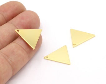 18x20mm 24 K Shiny Gold  Plated Triangle Charms, Triangle Pendants, Shiny Gold Plated Triangle Necklace, -GLD1783