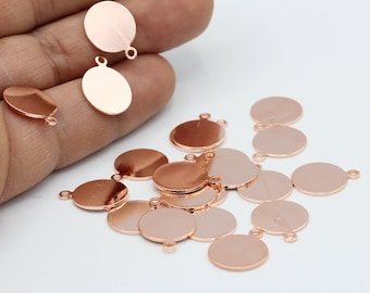 RSG36 Stamped Coins Coins 8x11mm Rose Gold Plated Round Disc