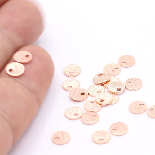 6mm Rose Gold Plated Round Disc Stamping Blank Coins Etsy