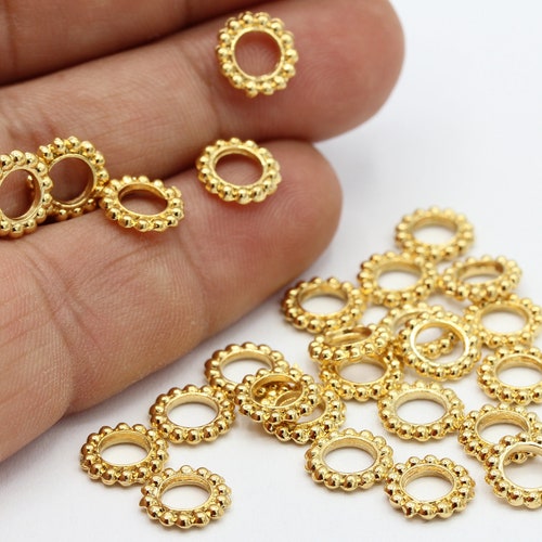 5mm 24 K Shiny Gold Plated Spacer Beads Gold Plated Spacer Etsy