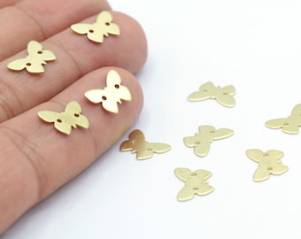 12x8.5mm Raw Brass Butterfly Charms, mini raw brass butterfly - RAW472