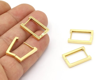 14x20mm 24 K Shiny Gold Plated Earring Findings, Dainty Hoops, Gold Earring Clasps, Gold Plated Earring Earlier, Earring Leverback - GLD1268