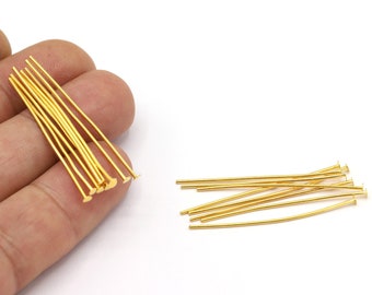 40mm 24 K Shiny Gold Plated Head Pin, Pin Head, Pin Charms, Bead Needle, Needle, Gold Plated Needle, Gold Plated Head Pin, Pin - GLD2061