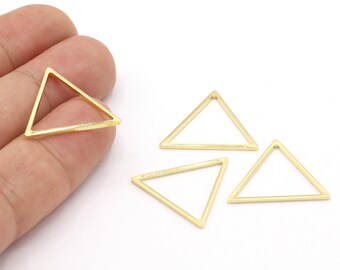 21x24mm 24 K Shiny Gold Plated Triangle Charms, Triangle Pendants, Shiny Gold Plated Triangle Necklace, -GLD1781