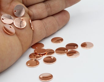 12mm Rose Gold Plated Round Disc , Stamping Blank , Coins - RSG10