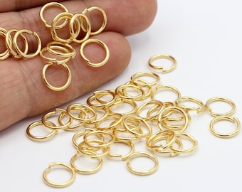 1,2x10mm 24 k Shiny Gold Plated Jump Rings , Connectors - TS543