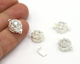 Chiusura a moschettone placcata in argento 12 x 17,5 mm, moschettone, chiusure, chiusure placcate in argento, moschettone placcato in argento, creazione di gioielli, chiusura - MGN85