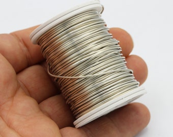 1 Reel ( 5 meters  ) 1mm ( 18 gauge ) Silvere Tone Copper Wire , Round Half Hard Wire , Wrapping Wire- MB52
