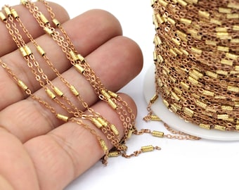 2x4mm Raw Brass Curb Chains , Soldered Chains , Bar Chains - CHN294