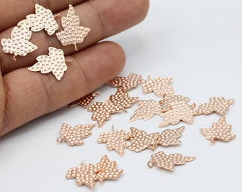14x19mm Rose Gold Plated Leaf Charms - RSG69
