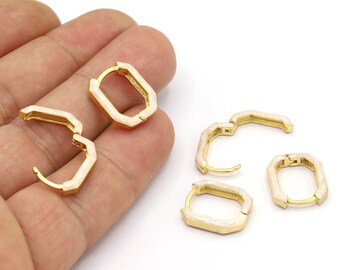 14x17mm 24 K Shiny Gold Plated Earring Findings, Dainty Hoops, Gold Earring Clasps, Gold Plated Earring Earlier, Earring Leverback - GLD2092