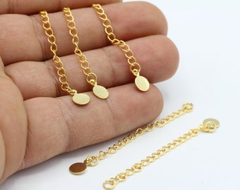 2,5”24 k Shiny Gold Plated Extender Chains , Extension Chains  - GLD579