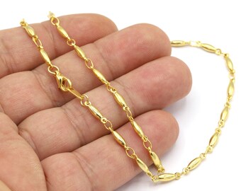 3 mm 24 k Shiny Gold Plated Finished Chain, Finished Necklace, Gold Plated Ready-Made Necklace, Gold Plated Soldered Chain - GLD1992