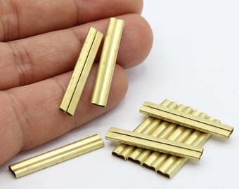 2x5x30mm Raw Brass Rectangle Tubes , Rectangle Tube Beads , Tubes  - RAW281
