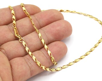 2.5mm 24 k Shiny Gold Plated Finished Chain, Finished Necklace, Gold Plated Ready-Made Necklace, Gold Plated Soldered Chain - GLD1987