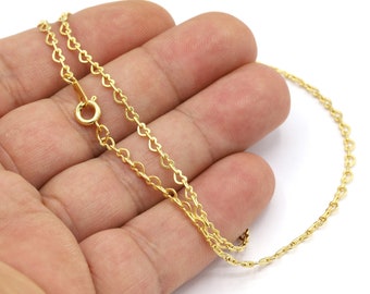 2.5 mm 24 k Shiny Gold Plated Finished Chain, Finished Necklace, Gold Plated Ready-Made Necklace, Gold Plated Soldered Chain - GLD1994